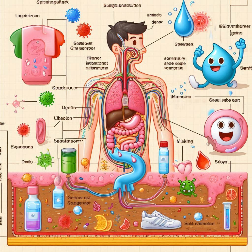 汗とニオイの仕組みイメージ図