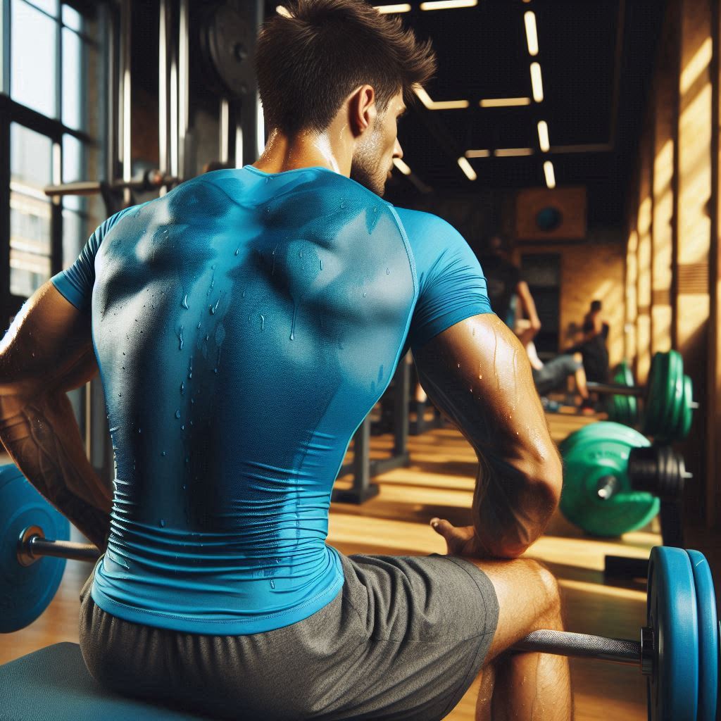 運動で汗をかく様子