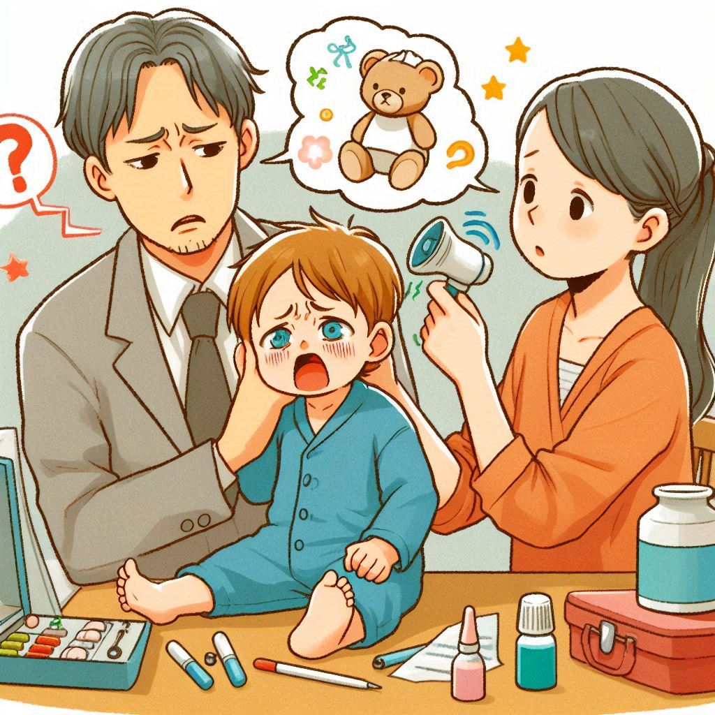 中耳炎の症状に気づいた親の様子